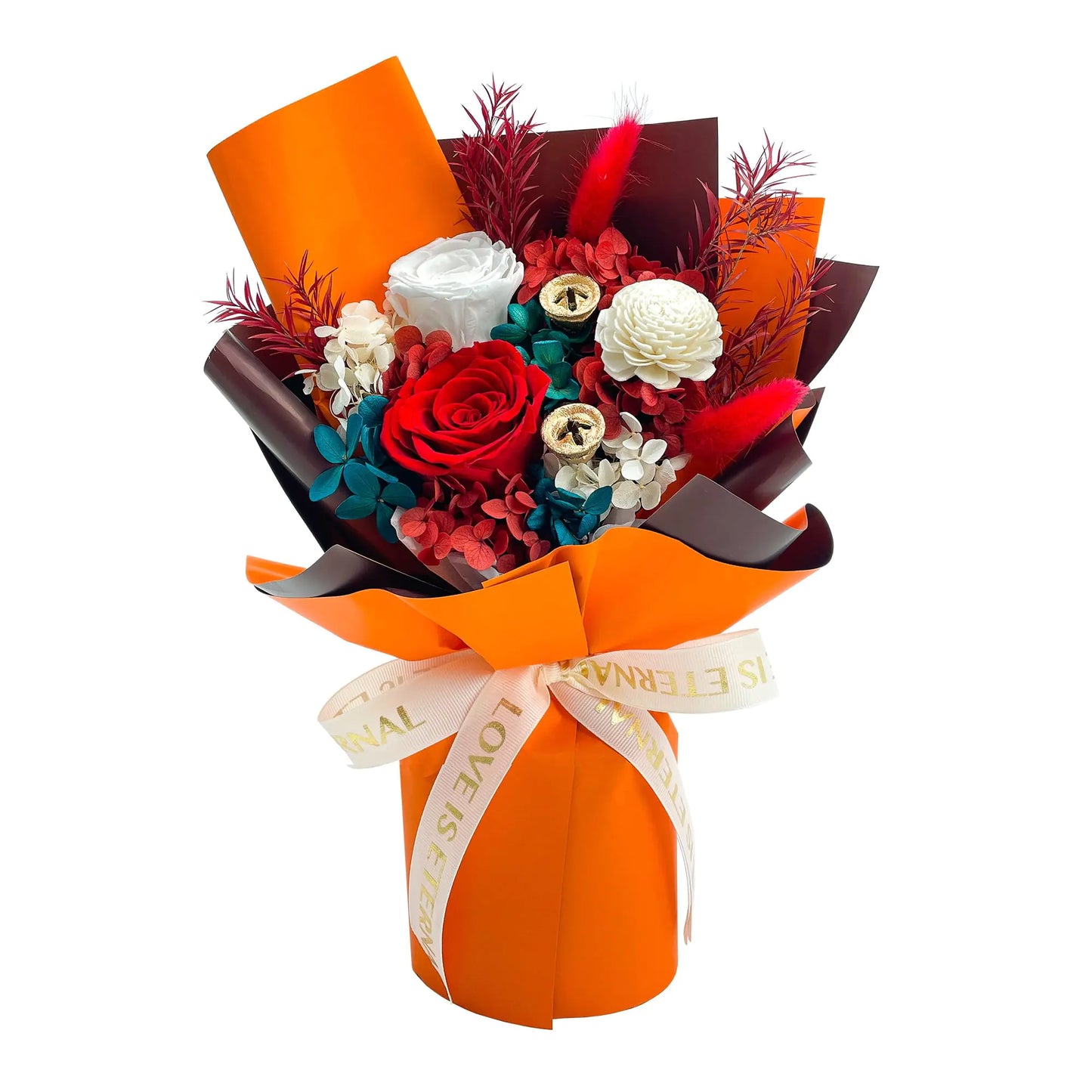 QOEAZY Preserved Flowers Bouquet Natural Long Lasting Preserved Rose Bouquet with Gift Box Forever Flowers Bouquet for Valentines Day Mothers Day Birthday Anniversary