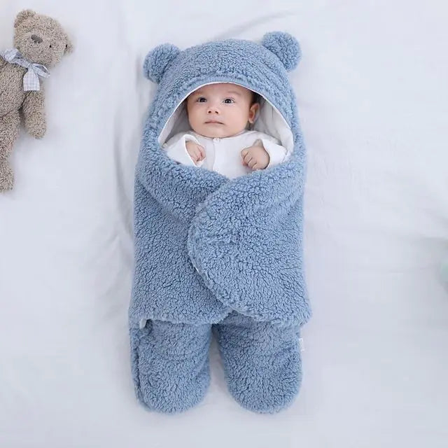 Fluffy Soft Newborn Sleeping Bag and Wrap Blanket