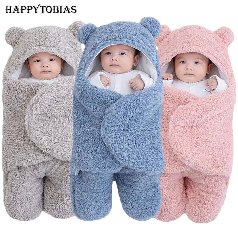 Fluffy Soft Newborn Sleeping Bag and Wrap Blanket
