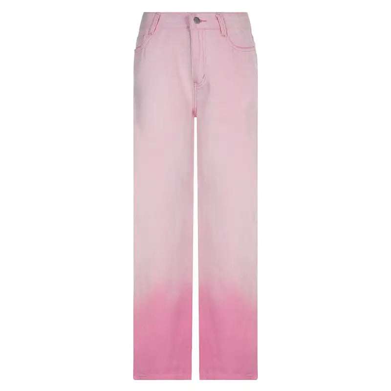 Tie-Dye High-Rise Straight-Leg Jeans