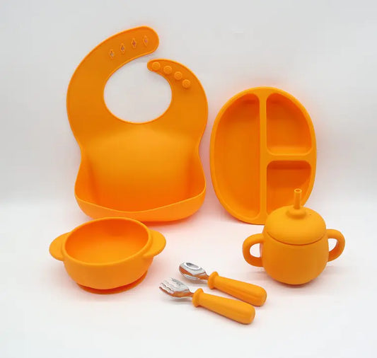 No-Spill Cup and Edible Silicone Dinner Plate for Kids