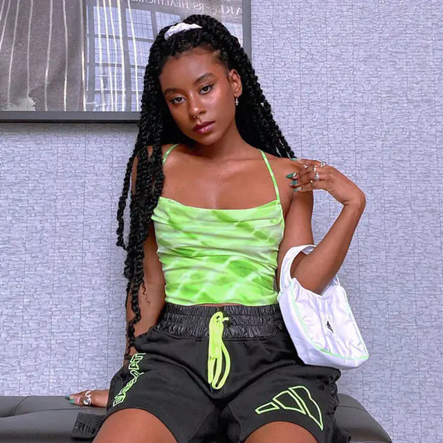 Gothic Sleeveless Y2K Open Back Tank Top for Summer