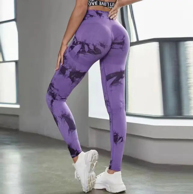Women's Tie-Dye High Waist Yoga Pants for Fitness