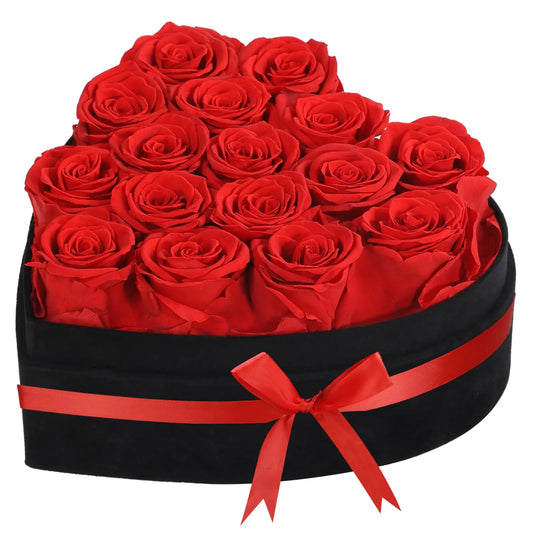 woyoo Luxury Forever Real Roses in Suede Box - 16-Piece Preserved Flowers Roses Gifts for Delivery Prime Birthday Valentiness Day Mothers DayAnniversary Graduation Gifts for Her (Red)