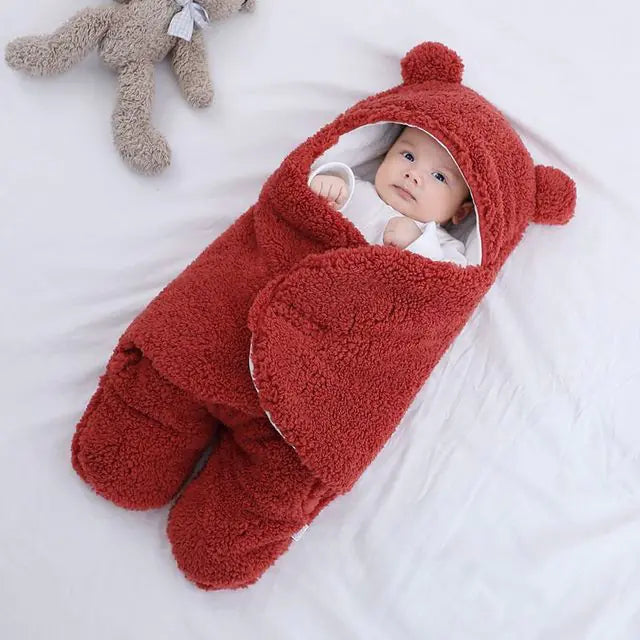 Fluffy Soft Newborn Sleeping Bag and Wrap Blanket