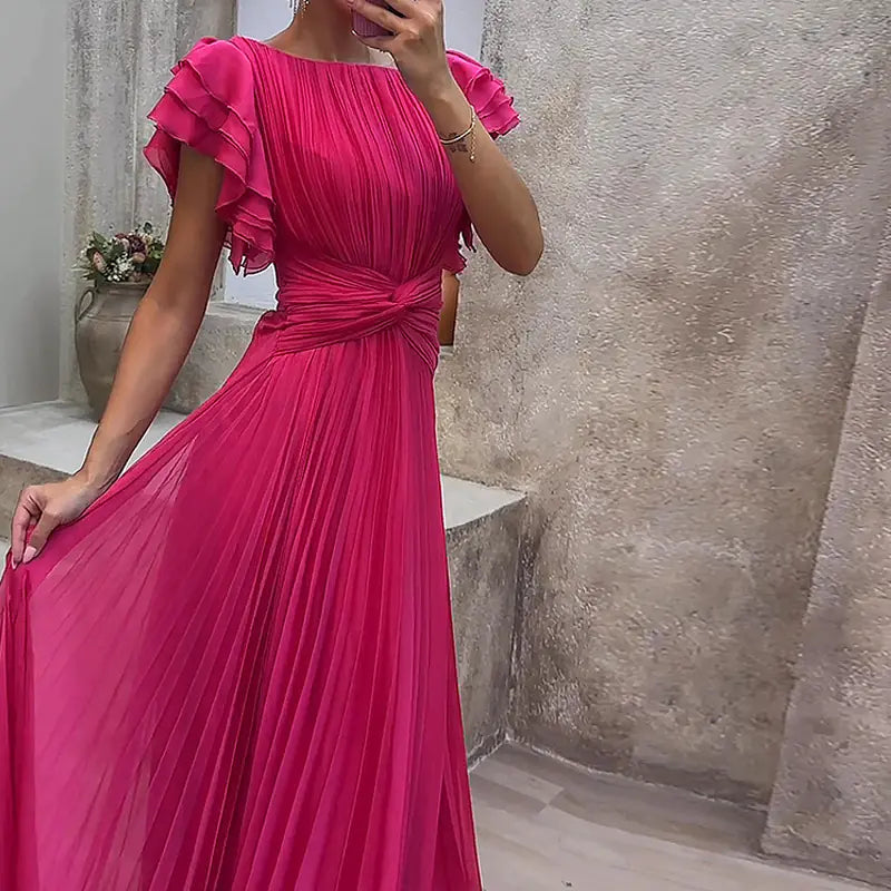 Fashionable Elegant Solid Color Maxi Dress for Women