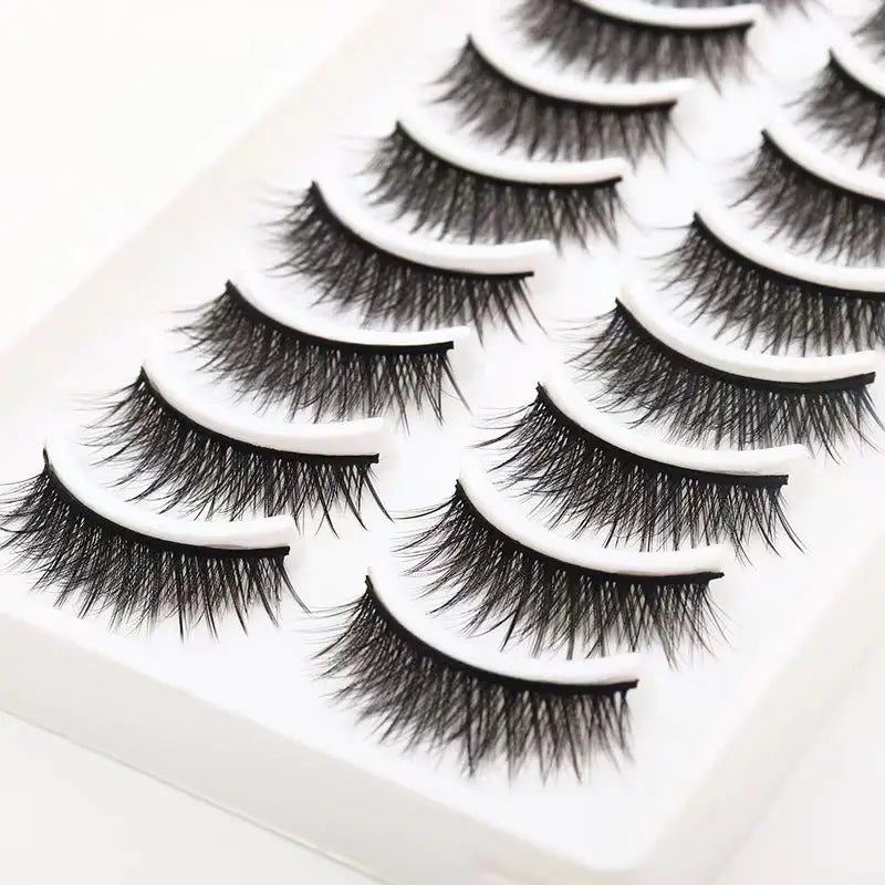 10 Pairs Fluffy Mink Lashes - Handmade, Reusable, Natural
