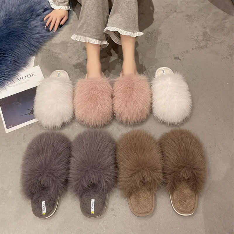 Soft Bottom Non-Slip Plush Slippers for Women