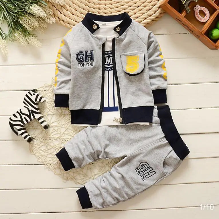 Boys' Spring 3-Piece Outfit for Ages 0-3 Years