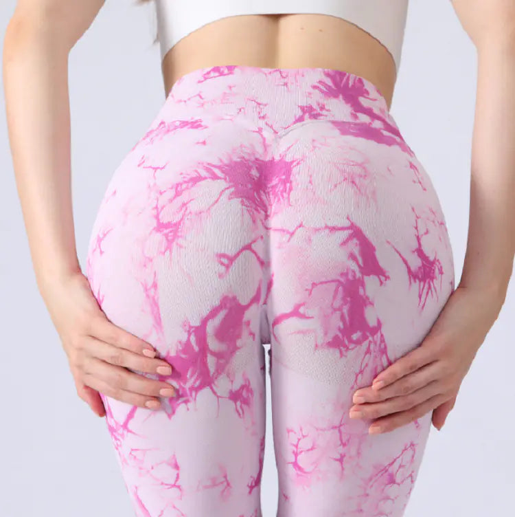 Women's Tie-Dye High Waist Yoga Pants for Fitness