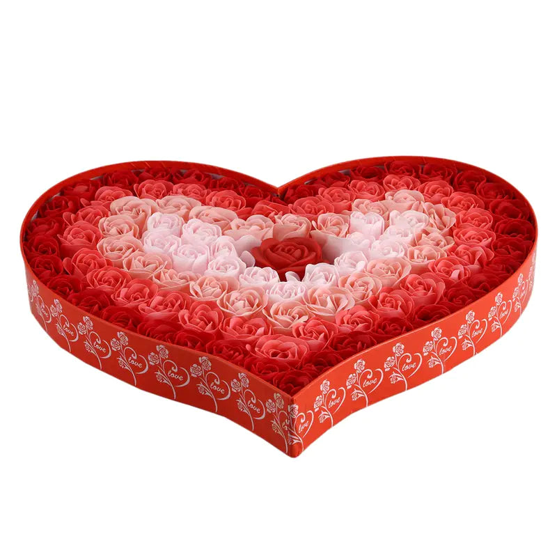 Gradient LED Heart-Shaped Soap Rose Gift Box