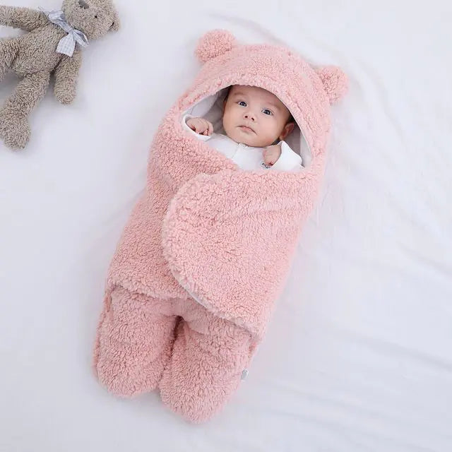 Fluffy Soft Newborn Sleeping Bag and Wrap Blanket