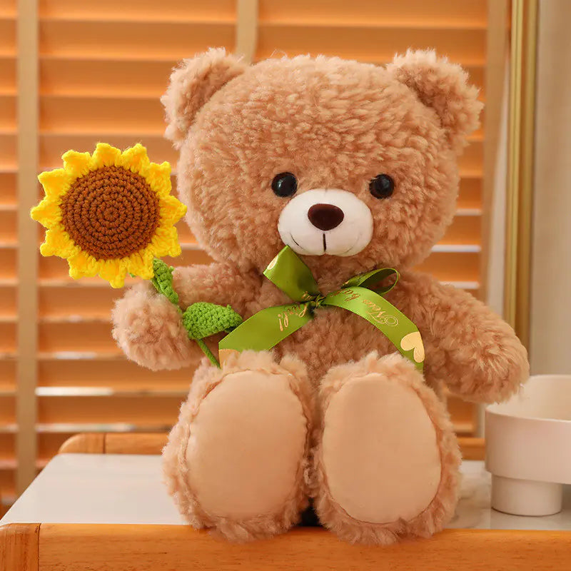 Cute Teddy Bear Plush Toy with Rose - Valentine Gift