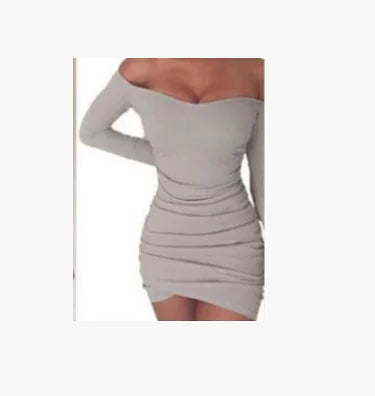 Long Sleeve Off-Shoulder Bodycon Dress