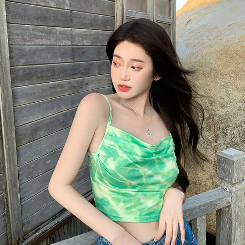 Gothic Sleeveless Y2K Open Back Tank Top for Summer