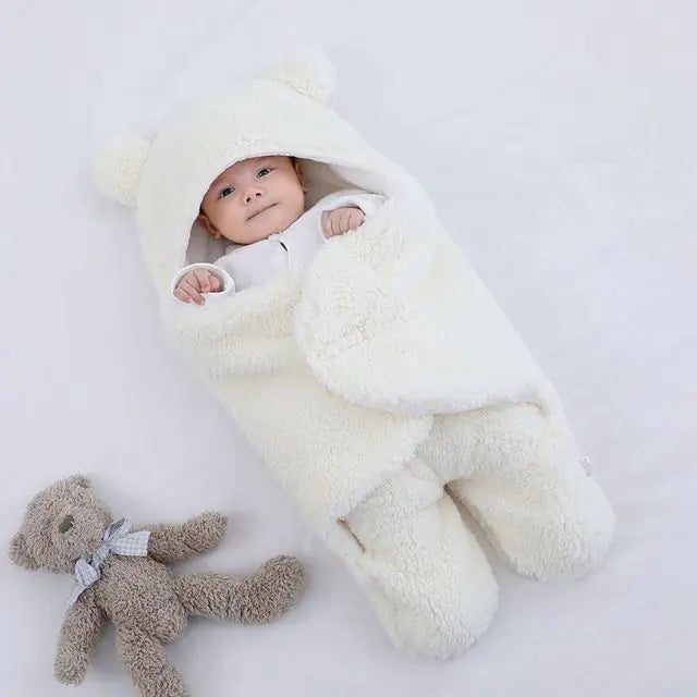 Fluffy Soft Newborn Sleeping Bag and Wrap Blanket