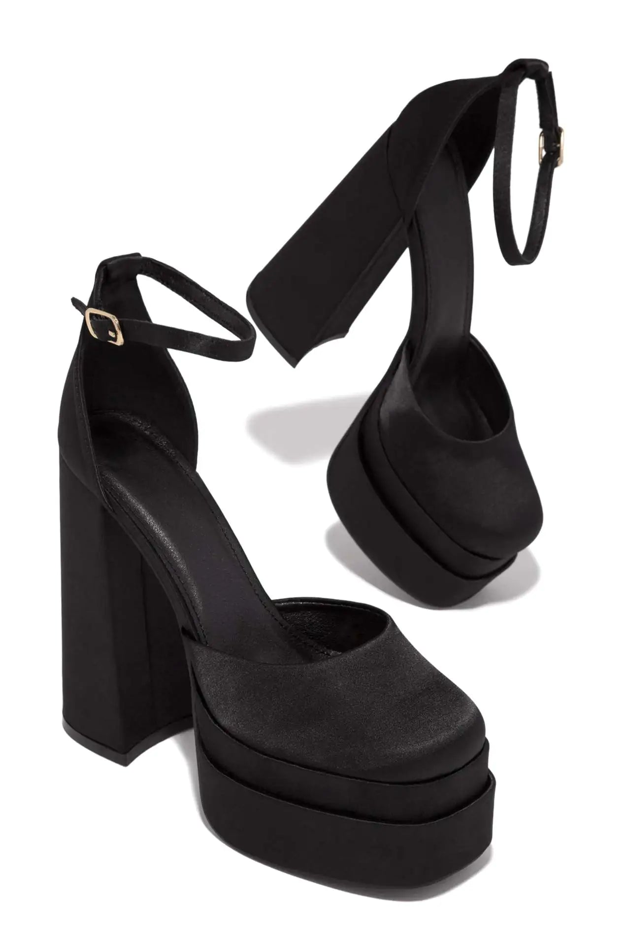 Summer Chunky Heels Women's Satin Open-Toe Sandals