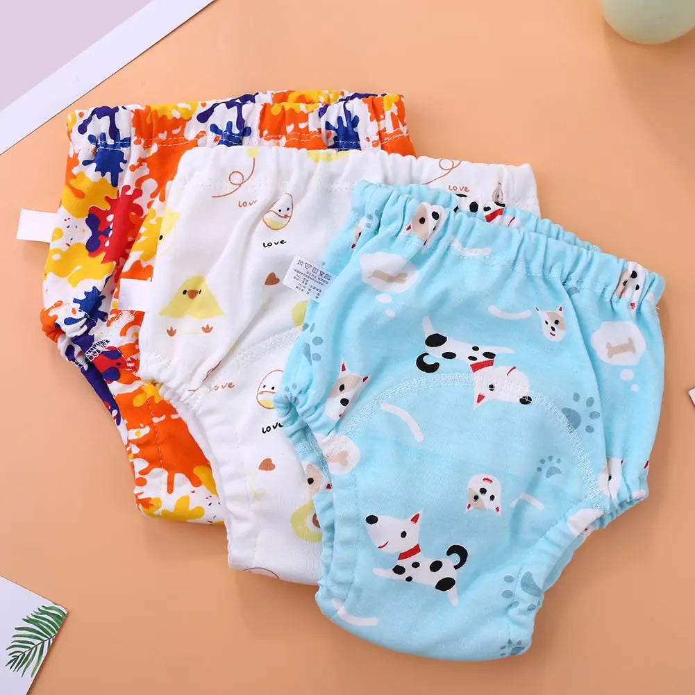4-Layer Washable Cotton Gauze Baby Learning Pants