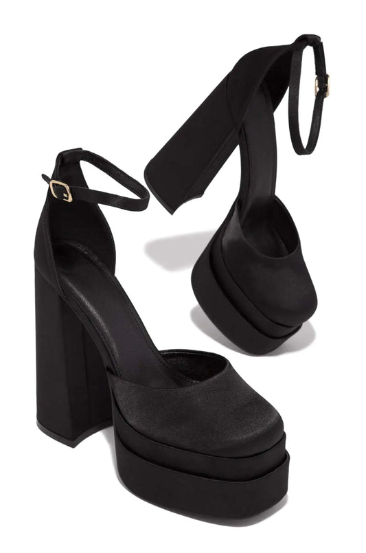 Summer Chunky Heels Women's Satin Open-Toe Sandals