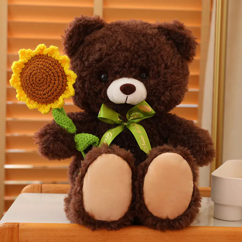 Cute Teddy Bear Plush Toy with Rose - Valentine Gift