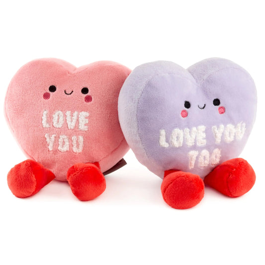 Hallmark Better Together Valentines Day Magnetic Plush Toy 5.25" (Love You Hearts) Gift for Kids Spouse Boyfriend Girlfriend or Best Friend