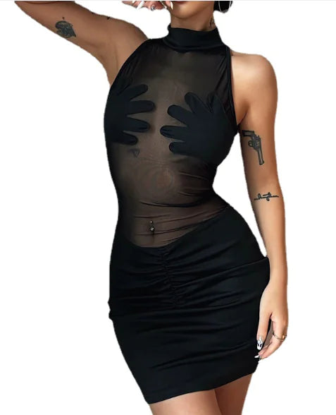 Women's Fashion Slim Fit Round Neck Sexy Hip Dress
