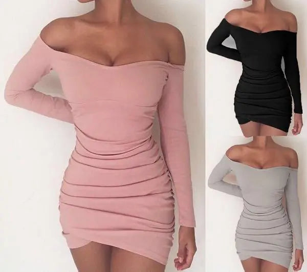 Long Sleeve Off-Shoulder Bodycon Dress