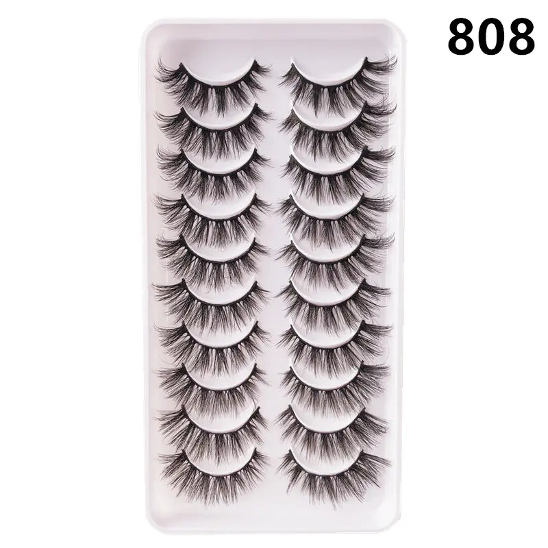 10 Pairs Fluffy Mink Lashes - Handmade, Reusable, Natural