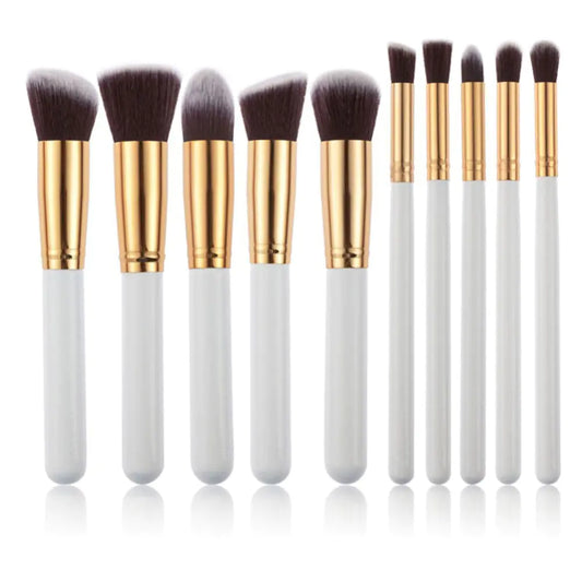 10-Piece Black Silver & Black Gold Makeup Brush Set